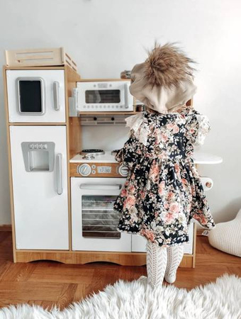 HyperMotion Drewniana Kuchnia Dla Dzieci + Akcesoria, Fartuch, Światło