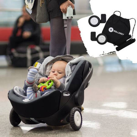 Rollersy Adaptery Z Kółkami Do Fotelików Samochodowych Black