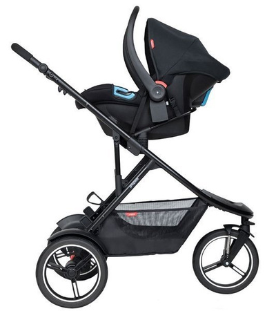 Phil&Teds Dash Wózek Głęboko-Spacerowy + Fotelik Alpha 0-13kg Zestaw 3w1 Szary