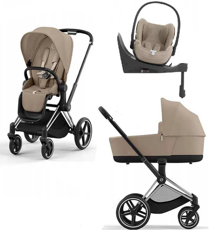 Cybex Priam 4.0 Wózek Głęboko-Spacerowy + Cloud T i-Size Fotelik Samochodowy 0-13kg Plus Cozy Beige + Baza T