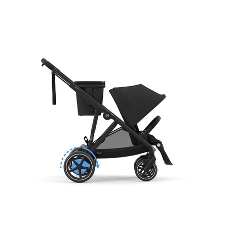 Cybex E-Gazelle S Wspomagany Wózek Spacerowy Bliźniaczy Rama Czarna Moon Black