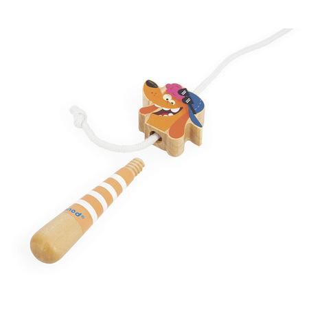 Janod Skakanka z drewnianymi rączkami Piesek Applepop 3+