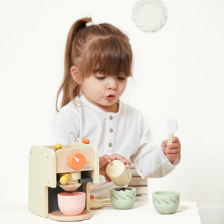 Janod Drewniany ekspres ciśnieniowy do kawy z akcesoriami Shiny Grandma 3+