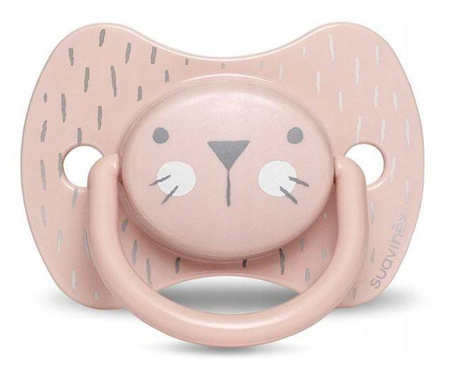 Suavinex Smoczek Fizjologiczny Silikonowy Premium Hygge Baby 18+ Kotek Różowy