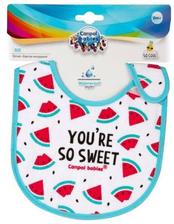 Canpol Śliniak Nieprzemakalny z Frotte SO COOL 15/114_pin arbuzy