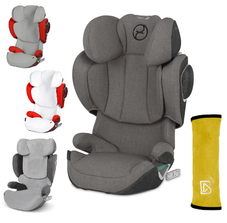 Cybex Solution Z I-Fix Fotelik Samochodowy 15-36kg Soho Grey Plus + Tapicerka Letnia Wysyłka Losowo + Nakładka na Pas