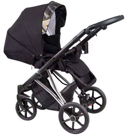 Coletto Craft Wózek Głęboko-Spacerowy 2w1 C-06 Czarno-Srebrna Rama