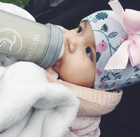 TwistShake Butelka Antylkolkowa 260 ml 2m+ Pastel Grey