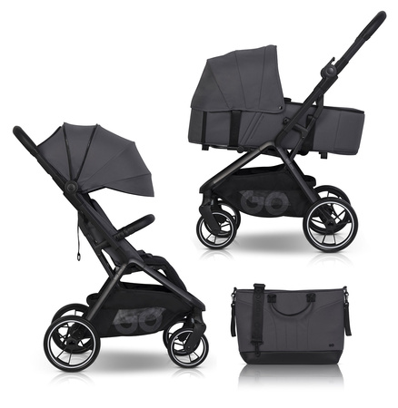 EasyGo Zoya Wózek Głęboko-Spacerowy 2w1 Z Torbą Cloudy Gray