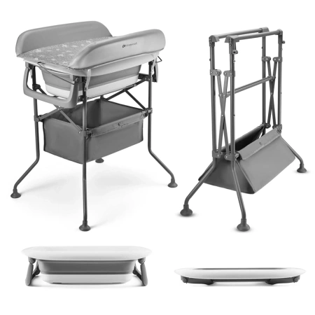 Kinderkraft Bubbly Wanienka z Przewijakiem na Stelażu Szary