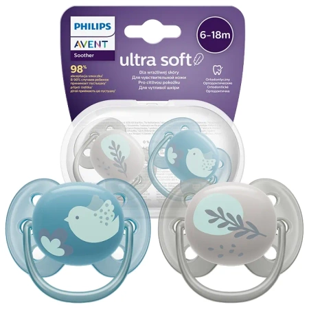 Avent Philips Ultra Soft - Smoczek Ortodontyczny 2szt. 6-18m