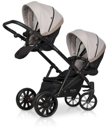 Riko Team Wózek Bliźniaczy Rok Po Roku Głęboko-Spacerowy Cappucino