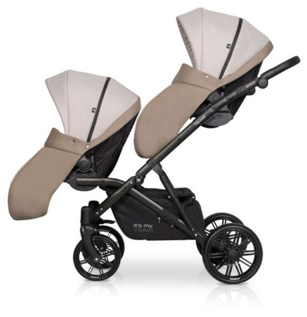 Riko Team Wózek Bliźniaczy Rok Po Roku Głęboko-Spacerowy Cappucino