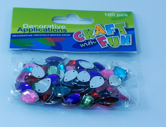 Craft With Fun Ozdoba Dekoracyjna Kryształki Łezka 100szt