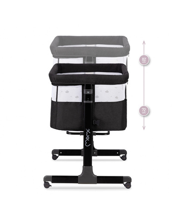 MoMi Revo Łóżeczko Dostawne 2w1 Ciemnoszare