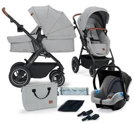 Kinderkraft B-Tour Wózek Głęboko-Spacerowy + Fotelik 0-13 kg Zestaw 3w1 Light Grey