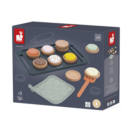 Janod Drewniany zestaw do pieczenia ciasteczek 21 el. Shiny Grandma 3+