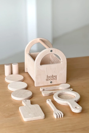 Baby Wood Skrzyneczka z Akcesoriami Kuchennymi