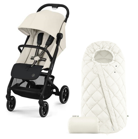 Cybex Beezy Wózek Spacerowy Rama Czarna Canvas White 2024 + Snogga 2