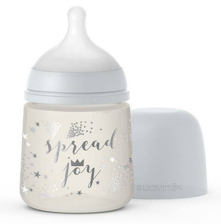 Suavinex Sx Pro Spread Joy Butelka Smoczek Fizjologiczny, Wolny Przepływ 150ml Szara Korona