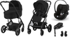 Cybex Balios S Lux 2.0 Wózek Głęboko-Spacerowy Moon Black+ Cybex Cloud G I - Size Fotelik Samochodowy 0-13 kg + Adaptery + Baza G