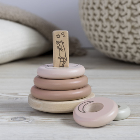 Micki Drewniana Układanka Piramida Różówa