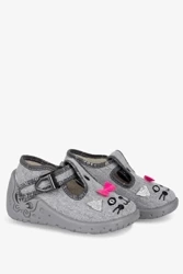 Zetpol Daria Szare Kapcie Ze Skórzaną Wkładką 