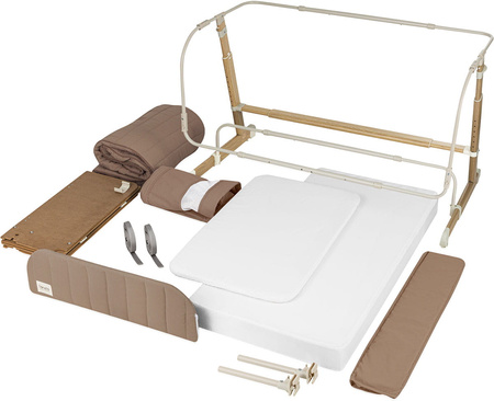 Lionelo Thomi Plus - wielofunkcyjne łóżeczko dziecięce 5w1 | Beige Carmel