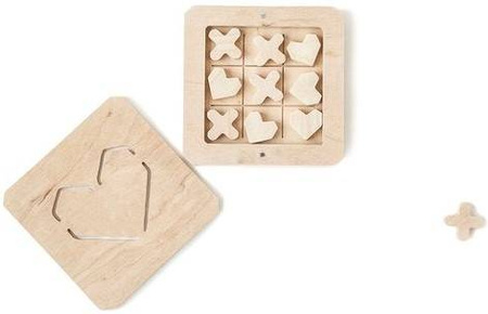 Drewniana Zabawka Kółko Krzyzyk Miłość Naturalny Babai XO-LOVE