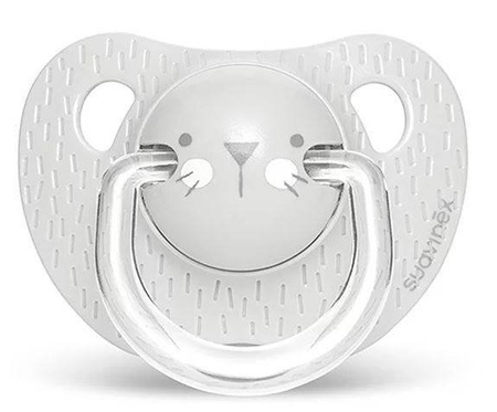 Suavinex Smoczek anatomiczny silikonowy Premium +18m Kotek szary Hygge Baby