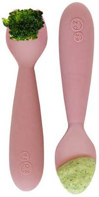 EZPZ Komplet Silikonowych Sztućców Mini Utensils Pastelowy Róż