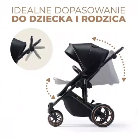 Kinderkraft Prime 2 Wózek Głęboko-Spacerowy + Fotelik Zestaw 3w1 Sandrose Beige