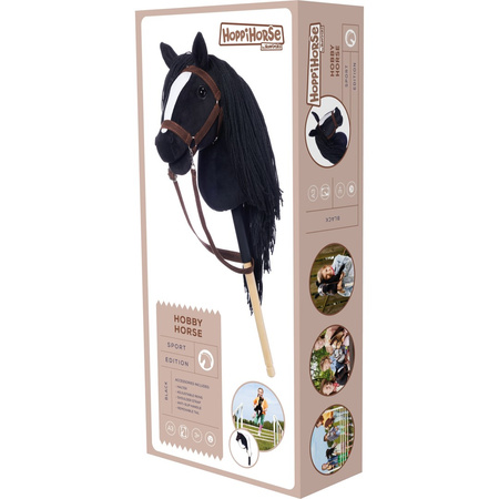Hoppihorse Koń na Kiju Hobby Horse A4 Czarny 64cm