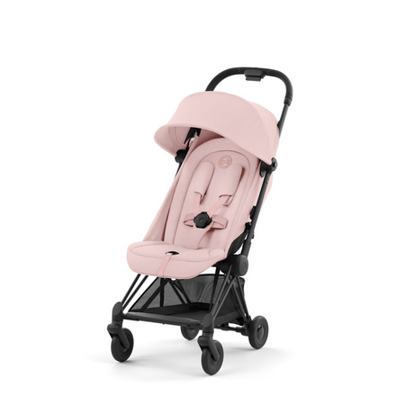 Cybex Coya Wózek Spacerowy Rama Matt Black Peach Pink + Cybex Coya Moskitiera Black