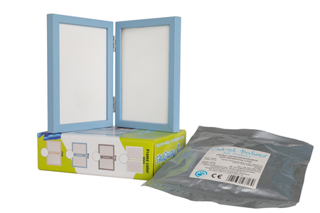 Odcisk Bobasa Podwójna Ramka z Glinką Niebieska