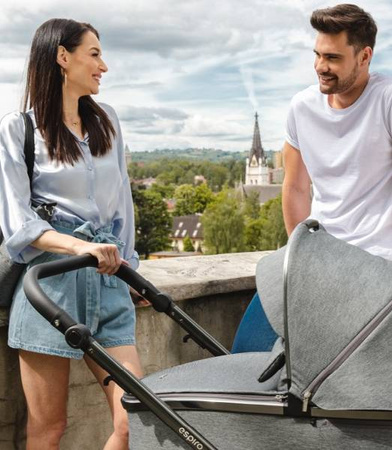 Espiro Next Up Wózek Głęboko-Spacerowy Koła Pompowane 2w1 607 Gray Shades