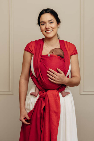 LennyLamb Chusta Do Noszenia Dzieci, Tkana Splotem Jodełkowym, Bawełna - Mała Jodełka Sedona - Rozmiar XS