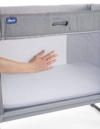 Chicco Next2Me Forever Łóżeczko Dostawne 3w1 do 22kg Moon Grey + Prześcieradło 2szt Pink Pois