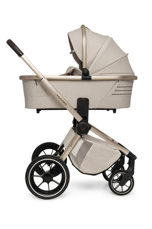 Muuvo Quick Boho Wózek Głęboko-Spacerowy Brown + Cybex Aton B2 i-Size Fotelik Samochodowy 0-13kg + Baza One Volcano Black
