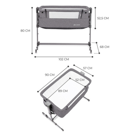 Kinderkraft Neste Up Łóżeczko Dostawne Grey Melange