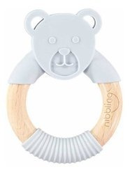 Nibbling Gryzak Drewniany Miś Szary