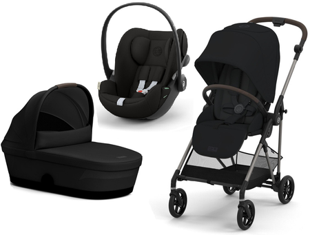 Cybex Melio Wózek Głeboko-Spacerowy Magic Black + Cloud G I-Size