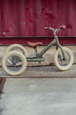 Trybike Pierwszy Rowerek Trójkołowy Dziecięcy Biegowy 2w1 Zielony Matowy