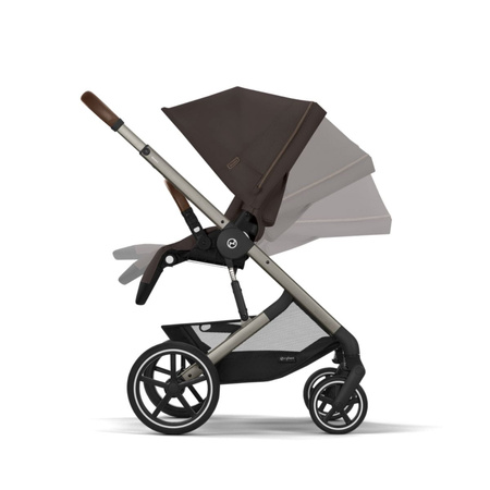 Cybex Balios S Lux 2.0 Wózek Głęboko-Spacerowy Chocolate Brown + Cloud G I-Size Fotelik Samochodowy 0-13kg + Baza G + Osłony Przeciwdeszczowe + Adaptery
