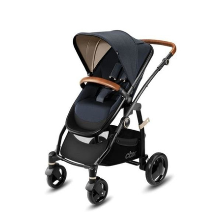 Cybex Cbx Leotie Lux Wózek Głęboko-Spacerowy + Aton Fotelik Samochodowy 0-13 kg Jeansy Blue