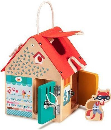 Lilliputiens Drewniany Domek Manipulacyjny Z Zamkami Lisek Włamywacz 3 Lata+