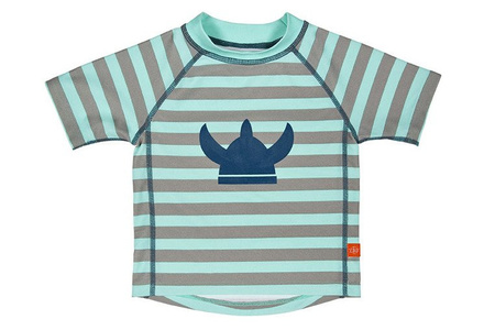 Lassig, Koszulka T-shirt do pływania Striped aqua, UV 50+