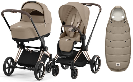 Cybex Priam 4.0 Wózek Głęboko-Spacerowy Cozy Beige + Cybex Platinum Śpiworek Gratis
