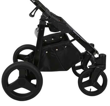 Kunert Rotax Wózek Głęboko-Spacerowy Szary Len + Pomarańcz Biała Rama Koła Żelowe