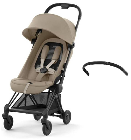 Cybex Coya Wózek Spacerowy Rama Matt Black Cozy Beige + Pałąk do Wózka